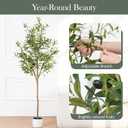 Olive Tree 6FT Fake Tree Faux Plants Indoor with Pot Artificial Tree Nearly Natural Olive Branches and Fruits for Living Room Home Office Decorations