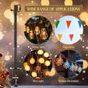 6 Pack Deck String Light Poles with Adjustable 3" Clamp, Outdoor Light Poles for String Lights Christmas Garden Backyard Deck Fence Railing Hanging Bird Feeders, Lanterns, Wind Chimes (28 Inch)