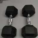 Rubber Dumbbell Set, 25Lb,  Pack of 2 (Black)