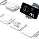 3 in 1 Charging Station for Apple Multiple Devices, Foldable Magnetic Fast Wireless Charger Dock, Travel Charging Pad for iPhone 17 16 15 14 13 12 Pro Max Plus Apple Watch Series & AirPods 4/3/2/Pro