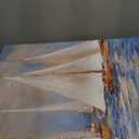 Pogusmavi Large White Sailboats Canvas Painting Wall Art Decor for Living Room Office Abstract Seascape Picture Artwork Home Bedroom Wall Decoration 57×29inch