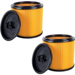 2 Pack Standard Cartridge Filter & Retainer Kit, Compatible with Vacmaster VCFS & Hart ShopVacs, Universal Fit for Most 5-20 Gallon Wet/Dry Vacuum Cleaners