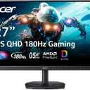 acer Nitro 27 Inch QHD 2560 x 1440 IPS Gaming Monitor | AMD FreeSync | Up to 180Hz Refresh | Up to 0.5ms | DCI-P3 95% | HDR 10 Support | One Display Port 1.2 & Two HDMI 2.0 | KG271U N3bmiipx