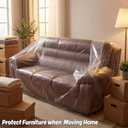 Wowfit Furniture Cover Dust-Proof Moving Bag for Sofa & Boxes Clear, Odorless Plastic 4mil Thick 92W x 42D x 62/41H Inches