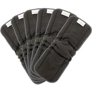ALVABABY Reusable 4 Layers 6 Pack Inserts with Gussets for Baby Cloth Diaper and Cloth Diapers Covers 6FLN