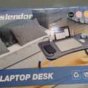 Slendor Foldable Lap Desk with Cup Holder for Bed, Couch, Floor
Portable,with USB Light, Fan, Pen Holder,Tablet Holder,for Laptop,Writing,Eating, Black