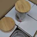 wangsdjy Christmas Glass Jars with Bamboo Lids - Glass Pantry Storage Containers with Lids for Winter Xmas, Christmas Kitchen Decor, Cookie jar & Candy Jars-set of 12 (6 Large & 6 Small)