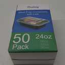 50 Pack (100-Piece) 24 oz Meal Prep Containers Reusable with Lids, Sturdy Leakproof & Food Safe, Microwave, Freezer, Dishwasher Safe Food Prep Containers, To Go Take Out Plastic Food Storage