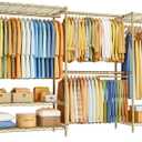 ULIFHOME Heavy-Duty Clothing Rack Closet Storage System for Hanging Clothes