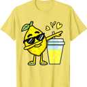Funny Lemonade Dabbing Lemon Stand Kids Boys Summer T-Shirt, Yellow, Medium