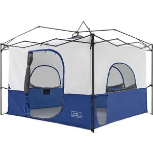KAMPKEEPER Camping Inner Tent, Converts 10'x10' Straight Leg Pop Up Canopy into Camping Tent, with 1 Dog HoleFully Vented Roof(Canopy & Frame NOT Included), Navy Blue