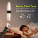 Battery Operated Wall Sconces Set of 2,10000mAh Wireless Wall Light with Remote Control,3000K-6500K Dimmable Rechargeable Wall lamp for Living Room Bedroom Wall Decor(Black)