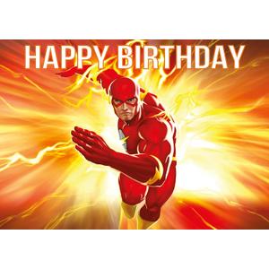 8.3 x 11.7 Inch Edible Square Cake Toppers  Speed Hero Themed Birthday Party Collection of Edible Cake Decorations