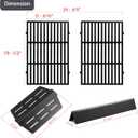 Genesis 7524 Grates 65505 Heat Deflectors 7620 Flavorizer Bars Grill Replacement Parts for Weber Genesis Parts 300 Series with Front Control Knob 7621 E-310 E-320 E-330 S-310 S320 S-330 EP-310 EP-320