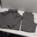 ANRABESS Women 2 Piece Outfits 2025 Fall Fashion Airport Wide Leg Pants Lounge Set Leisure Travel Vacation Clothes Sweatsuits (Small, Dark Grey)