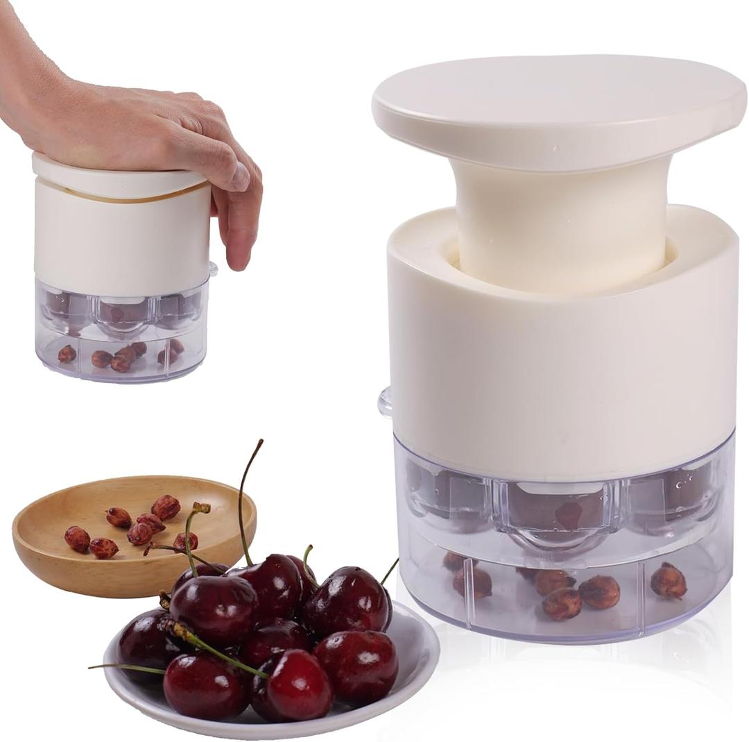 Cherry Pitter, 7-in-1 Multi Cherry Pitter Tool for Multiple Cherries, Quick Pit Remover and Cherry Seed Remover