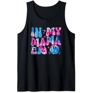 In My MAMA Era Lover Groovy Tie Dye Mom Grandma Mothers Day Tank Top Gray XXL