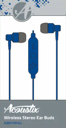 Acoustix Wireless Stereo Earbuds - Blue, 1 ct 
