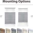 DEZ FURNISHINGS Cordless 1.5" Blackout Top Down Bottom Up Cellular Shade, Energy Saver, 21.5" W x 64" H, Gray Cloud