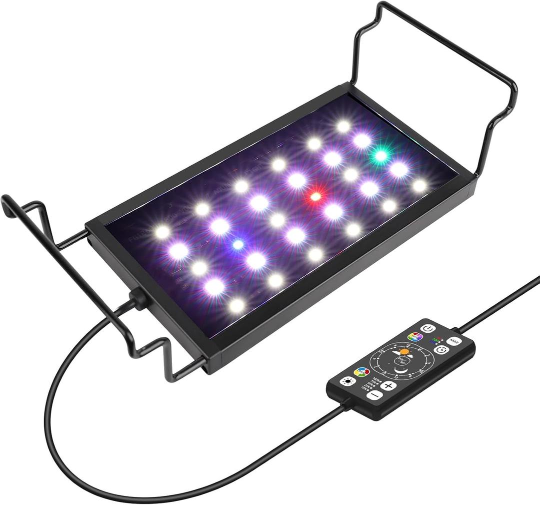 Hygger 0.5-3 Gallon Small Aquarium LED Light for Fish Tank Full Spectrum Lighting with 24/7 Day-Night Cycle & Auto On/Off Timer, Adjustable Brightness, 7 Colors Options, Extendable Bracket Plant Light