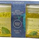 Punati Clear Air Eliminator Gel Beads - 12 oz, Pack of 2 - Air Freshener Made with Essential Oils - Eliminates Odors in Bathrooms, Cars, Boats, RVs & Pet Areas - Lemon Basil Scent, purple