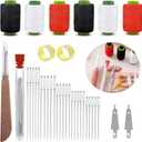 4 x Sewing Tool Set, 37Pcs Big Eye Steel Sewing Needles Kit, Threader and Needle Repair Kit, Needle Threaders and Seam Ripper for Hand Sewing (37pcs Tool kit)