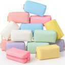 Kigeli 9 Pcs Aesthetic Makeup Bags PU Leather Cosmetic Pouches Waterproof Plain Toiletry Bags Makeup Pouches Bulk for Women Party Gift Travel Storage Organizer(Vivid Color)