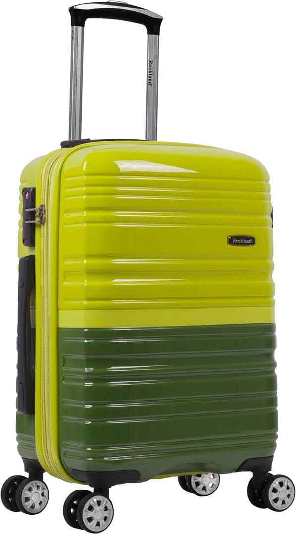 Rockland Melbourne Hardside Expandable Spinner Wheel Luggage, Two Tone Green, Carry-On 20-Inch