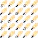 Brightown 25 Pack C9 Bulbs Incandescent Light Bulbs, Christmas C9 Replacement Bulbs for Christmas String Light, E17 Intermediate Base, 7 Watt, Clear