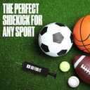 6 x SPORTBIT Ballpump for Sports Balls - Basketball Pump for Sport Balls - Football & Soccer, Basketball, Volleyball Pump, Swim Inflatables - Hand Air Pump with 3 Needles, Nozzle, Extension Hose, Pouch (Black)