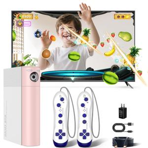 MetFut AR Motion Gaming Console for Kids - Plug & Play Video Games, Exercise & Entertainment, Body-Control & Button-Control, Compatible with TV, PC, Projector