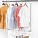 STORAGE MANIAC Hanging Closet Rod, Adjustable Width and Height Closet Hanging Organizer, Space-Saving Clothes Hanging Bar, Closet Extender Hanging Rod Double Closet Hanging Rod, 2 Pack Webbing