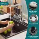 Diatomite Kitchen Faucet Mat - 14Inch Water Absorbing Stone Tray for Sink, Stone Fast-Drying Faucet Mat for Kitchen Counter Sink Accessories (Dark Grey, 14'' x 3.9'')