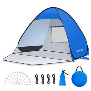 Pop Up Beach Tent Beach Shade Tent for 1-4 Persons Sun Shelter UPF 50+ Enclose Zipper Door Portable Easy Up Beach Tent
