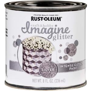 Rust-oleum 345699 Intense Glitter Paint, Silver 8 Fl Oz (Pack of 1)