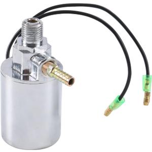 JDMSPEED 12V 24V Train Truck Air Horn Electric Solenoid Valve Heavy Duty 1/4" NPT Chrome Plated Metal Housing 150 PSI