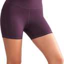Yvette Biker Shorts with Pockets for Women 3" / 4" / 6" / 8" Tummy Control High Waist Running Workout Gym Yoga Shorts (X-Small, Purple)