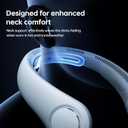 JISULIFE Portable Neck Fan Upgraded, Neckbrace Personal Hands Free, 5 Speed Gears Adjustment, 6000 mAh Wearable Bladeless Quiet Rechargeable for Outdoor Indoor, Gifts for Women Men Light Blue