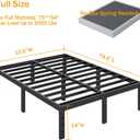 SHLAND Full Size Bed Frame, 14 Inch Heavy Duty Metal Platform Bed Frame No Box Spring Needed, Storage Space, No Noise, Easy Assembly