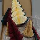 10 Pcs Paper Christmas Trees Neutral Honeycomb Christmas Trees 4/6/ 7/10 Inch 3D Honeycomb Xmas Paper Cozy Table Ornament for Xmas(Green, Red, Brown, Beige)