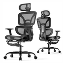 HLDIRECT Ergonomic Mesh Office Chair with Footrest, Lumbar Support(Black)