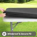 LURKA Rectangle PU Leather Table Cover/Tablecloth with Elastic Fitted Edge  Waterproof, Oil-Proof, Scratch-Resistant, Wipeable Protector for Dining, Kitchen, Outdoor Picnic, Party (Black, 6FT) (72" x 30" (Rectangular))