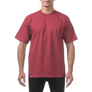 Pro Club Men's Heavyweight Cotton Short Sleeve Crew Neck T-Shirt (Red, XL)