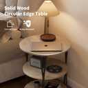 23 Inch Round Side Table 3-Tier End Table Living Room Small Patio Table Nightstands Round Coffee Table Spacious Top for Couch Bedroom 3 Storage Shelves Accent Coffee Table, Caramel Gray