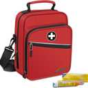MEDMAX Insulin Cooler EpiPen Carrying Case Insulated, Travel Medication Diabetes Supplies Organizer Bag with Shoulder Strap for Asthma Inhaler, Auvi-Q, Allergy Medicine Essentials (Red)