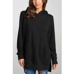 LYANER Women's Hoodies Side Slit Long Sleeve Thumb Hole Casual Loose Sweatshirts M