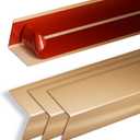 4PCS 48" Metal Corner Protectors, Aluminum Self Adhesive Corner Guards, Metal Wall Edge Protector Strip, Furniture Corner Protectors, Edge Trim for Cabinets and Kitchen Islands (Gold, 48"x2"x2")