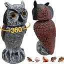 Fake owl Statue Decor 1Pack with Wind Panel, Fake Owls Waterproof for Garden Plant Orchard, Plastic owl Decor for Outside Indoor Patio Garden Yard Home Outdoor Decor