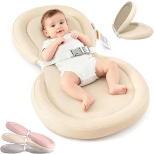 Mamatepe Waterproof Baby Changing Pad, Foldable Travel On-the-Go with Non-Slip Base & Safety Belt, Wipeable PU Cushion for Dresser & Changing Table 30"x19", Yellow