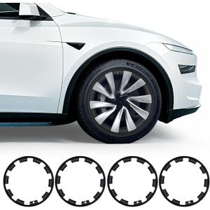 Tesla Model Y Juniper Rim Protector Fit 20" Helix 2.0 Wheels 2025-2026|Wheel Covers 20 inch|ABS Guard Hubcap Cover for Curb Rash Prevention| Model Y Juniper Accessories|Matte Black(Set of 4)